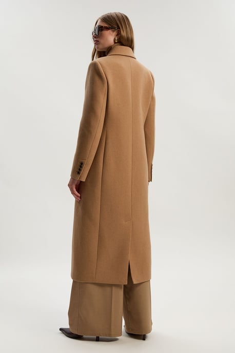 Wool Double Breasted Tailored Midi Coat - Image 5