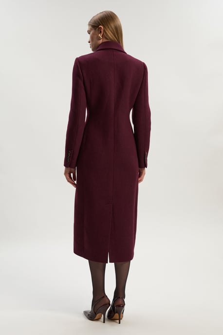 Wool Double Breasted Tailored Midi Coat - Image 5
