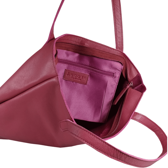 SIENNA' Embossed Croc + Pebble Grain Unlined Leather Tote Bag - Image 4