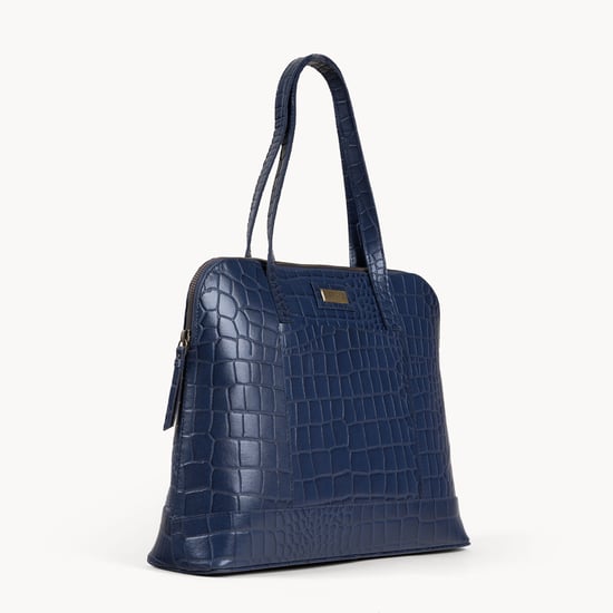 EVA' Croc Embossed Real Leather Designer Unlined Tote Bag - Image 2