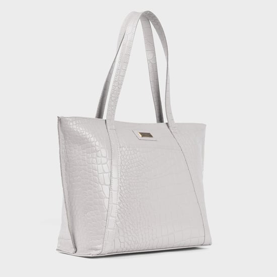 AGNES' Croc Embossed Real Leather Designer Tote Bag - Image 1