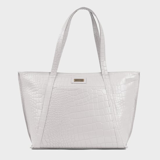 AGNES' Croc Embossed Real Leather Designer Tote Bag - Image 2