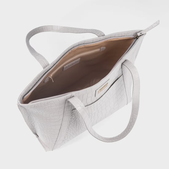 AGNES' Croc Embossed Real Leather Designer Tote Bag - Image 5