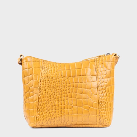 'CAROL' Embossed Croc Real Leather Designer Crossbody Shoulder Bag - Image 5
