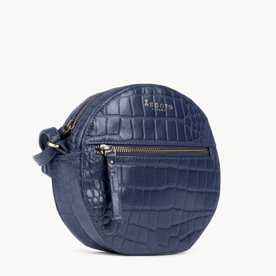 JANE' Embossed Croc Leather Round Designer Crossbody Bag - Image 2