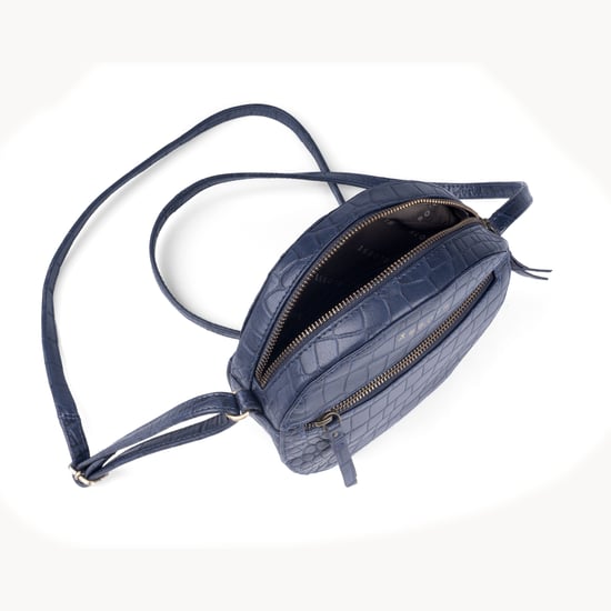 JANE' Embossed Croc Leather Round Designer Crossbody Bag - Image 5