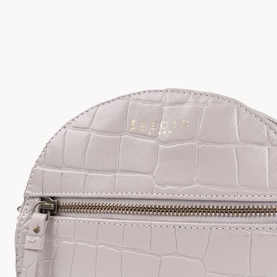 JANE' Embossed Croc Leather Round Designer Crossbody Bag - Image 3