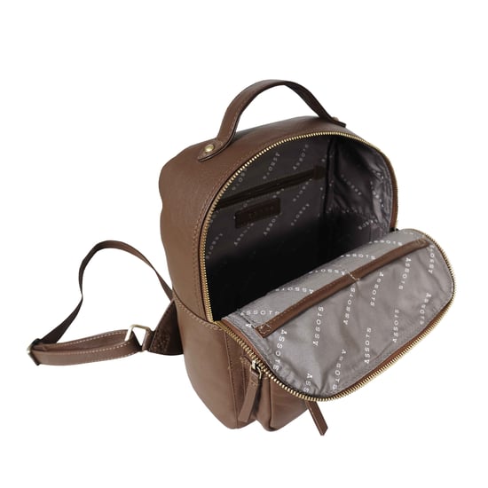 ANGEL' Nappa Full Grain Leather Zip-top Backpack - Image 2