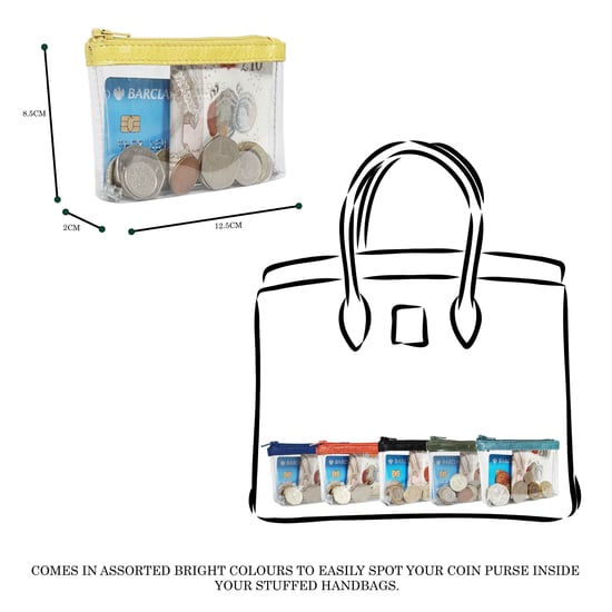 DINAH' Transparent Zip Top Coin Purse - Image 6