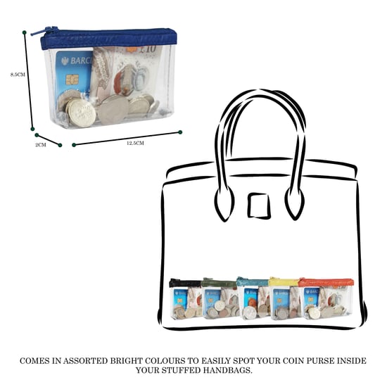 DINAH' Transparent Zip Top Coin Purse - Image 5
