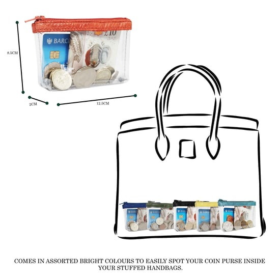 DINAH' Transparent Zip Top Coin Purse - Image 6