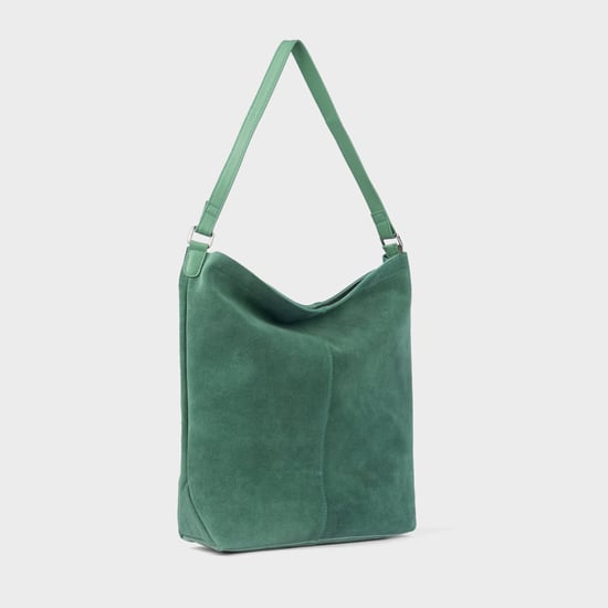 'TINA' Suede Real Leather Unlined Slouchy Shopper Tote Bag - Image 2