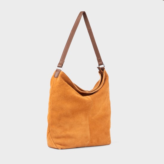 'TINA' Suede Real Leather Unlined Slouchy Shopper Tote Bag - Image 2