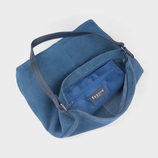 'TINA' Suede Real Leather Unlined Slouchy Shopper Tote Bag - Image 4