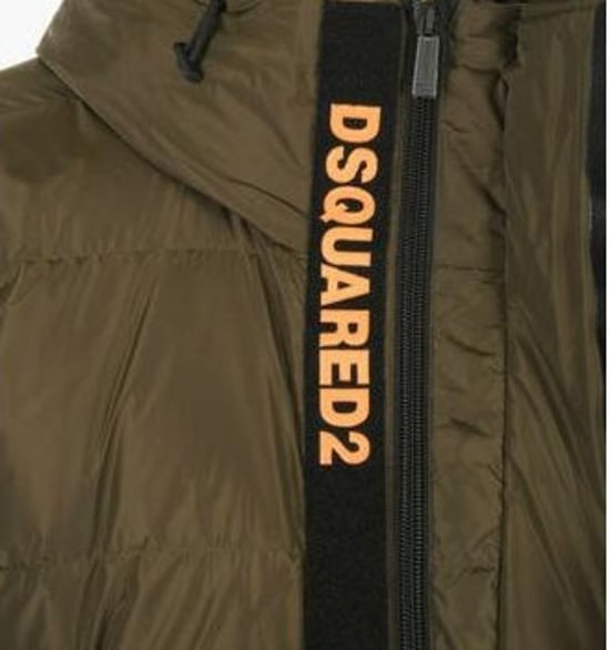 Dsquared2 Military Green Down Jacket - Image 3