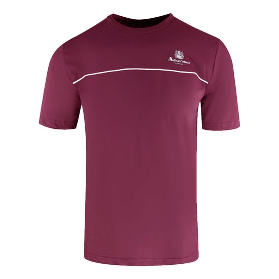 Aquascutum Active Piping Design Bordeauxrood T-shirt - Image 1