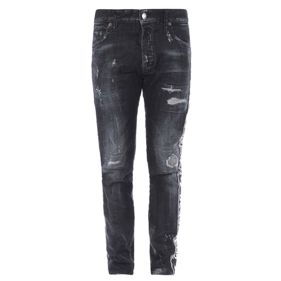 Dsquared2 Skater Jean Zwarte Denim Broek Met Afgetapete Zoom - Image 1