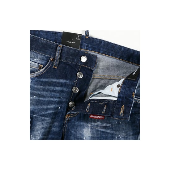 Dsquared2 Sailor Jean Dark Blue Patch Denim Pants - Image 4