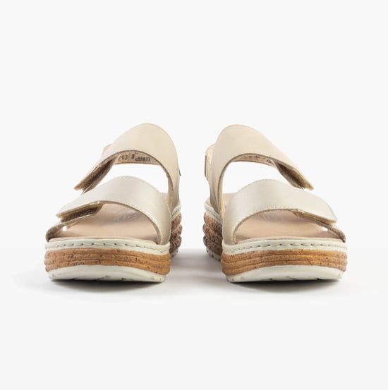 Rieker 62761-90 Womens Sandals Gold - Image 4