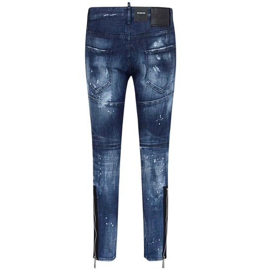 Dsquared2 Tidy Biker Jeans Färgsprut Mörkblå Denimbyxor - Image 2