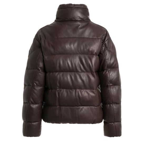Parajumpers Pia Läder Obsidian Mörkbrun Vadderad Läderjacka - Image 2