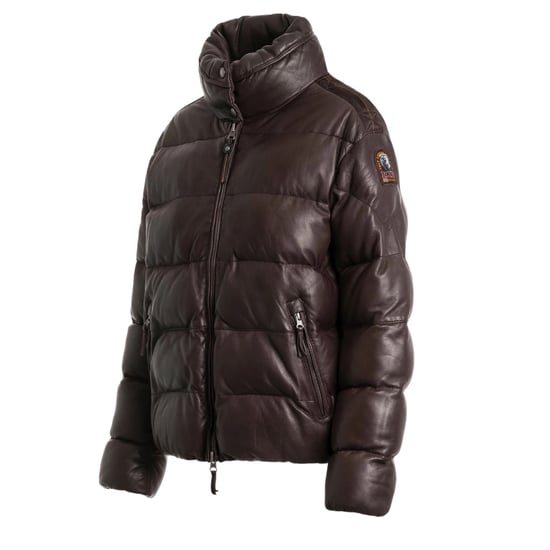 Parajumpers Pia Läder Obsidian Mörkbrun Vadderad Läderjacka - Image 3