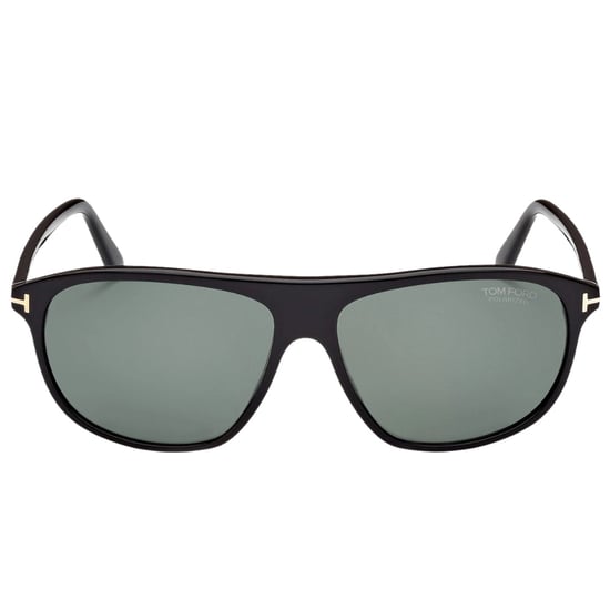 Tom Ford Prescott Green Polarized Lens Shiny Black Sunglasses - Image 1