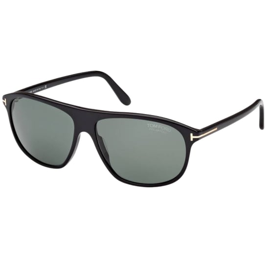Tom Ford Prescott Green Polarized Lens Shiny Black Sunglasses - Image 2