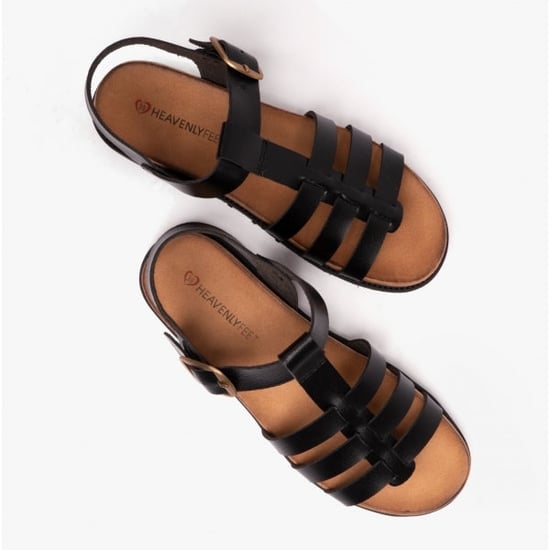 Heavenly Feet Saltwater Womens Slingback Sandals Black - Image 4