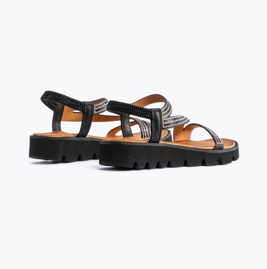 Heavenly Feet Fresco Womens Sandals Black - Image 4