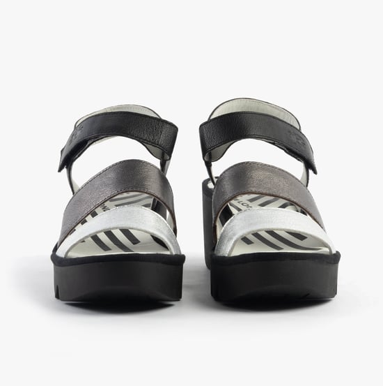 Fly London Bexy575fly Womens Sandals Silver/graphite/black - Image 6