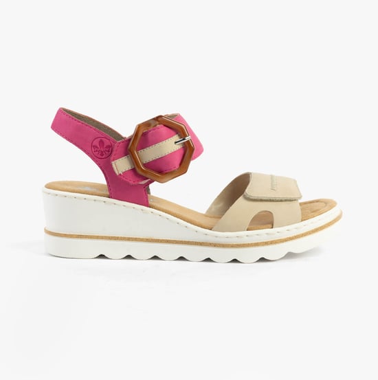 Rieker 67476-31 Womens Sandals Beige Combination - Image 1