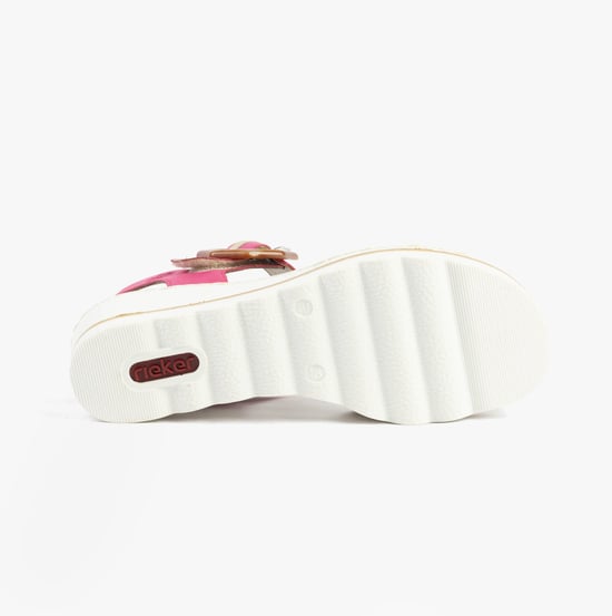 Rieker 67476-31 Womens Sandals Beige Combination - Image 3