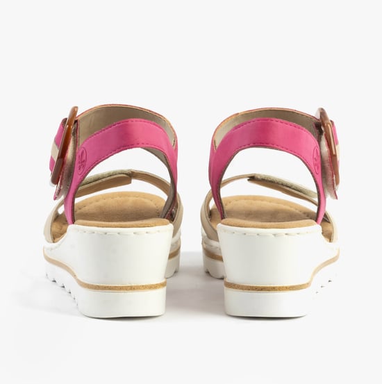 Rieker 67476-31 Womens Sandals Beige Combination - Image 5