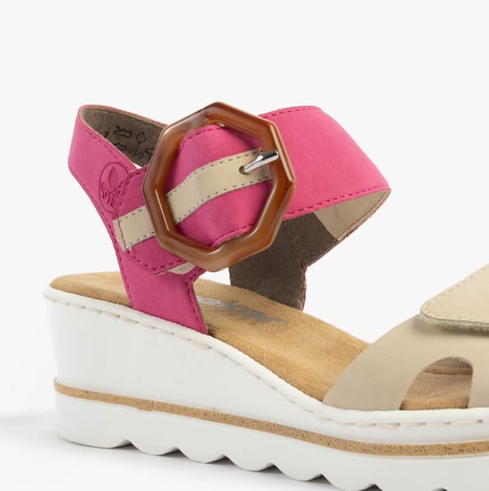 Rieker 67476-31 Womens Sandals Beige Combination - Image 6
