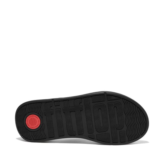 Fitflop F-mode Leather Flatform Womens Toe Post Sandals All Black - Image 5