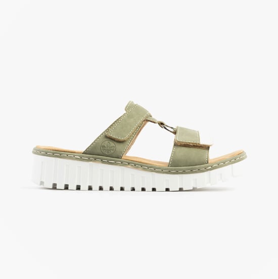 Rieker V1396-52 Womens Sandals Green Combination - Image 1