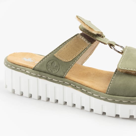 Rieker V1396-52 Womens Sandals Green Combination - Image 6