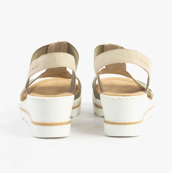 Rieker 67498-52 Womens Sandals Green Combination - Image 5