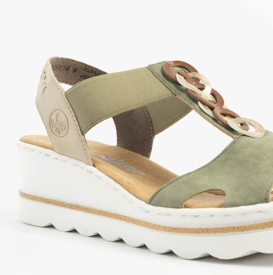 Rieker 67498-52 Womens Sandals Green Combination - Image 6