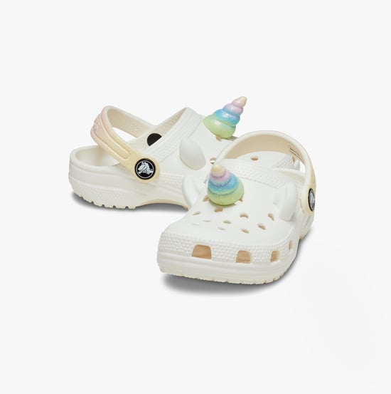 Crocs 209701-0wv Classic Iam Rainbow Unicorn Unisex Kids Clogs Chalk - Image 2