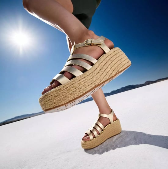 Fitflop Platfforms Espadrille Womens Wedge Sandals Platino - Image 3