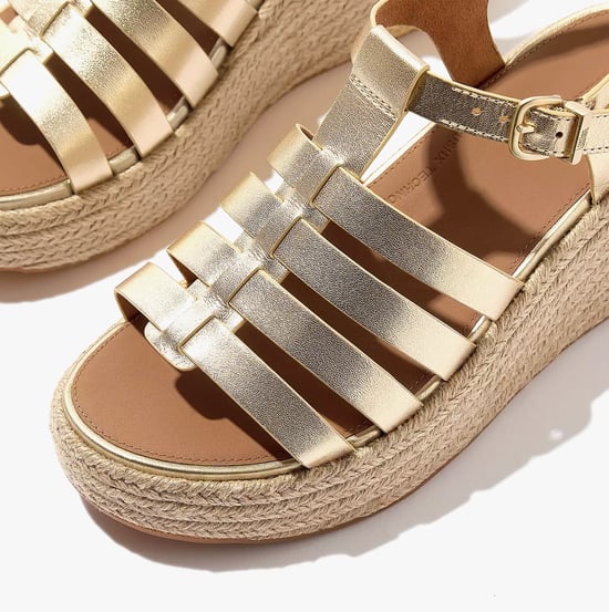 Fitflop Platfforms Espadrille Womens Wedge Sandals Platino - Image 5
