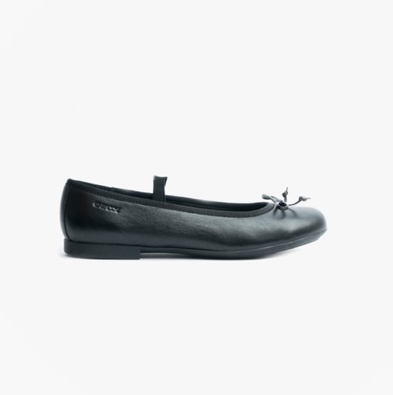 Geox Plie Girls School Shoes Smooth Black - Image 1