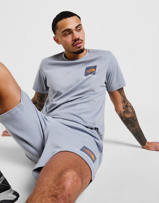 The North Face Men’s Small Box Short Sleeve Co-ord Shorts Set in Tradewinds Grey - Image 4