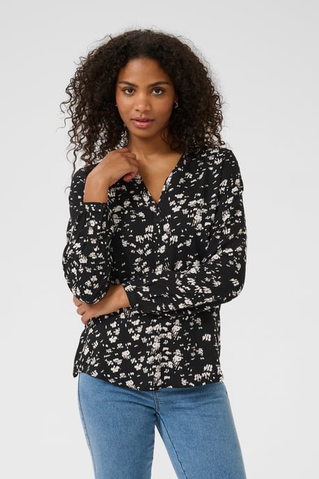 Blouse met lange mouwen KAbeathe Regular fit black white - Image 3