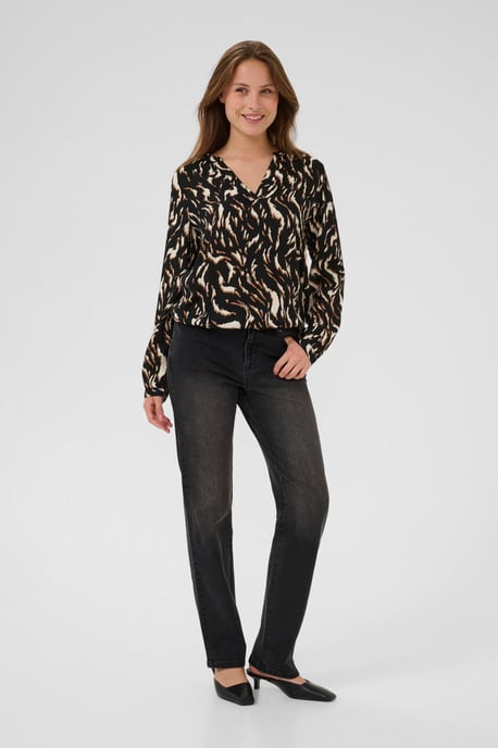 Blouse met lange mouwen KAditte Regular fit black brown - Image 1