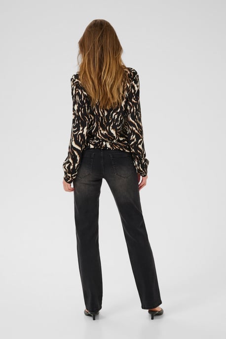Blouse met lange mouwen KAditte Regular fit black brown - Image 2