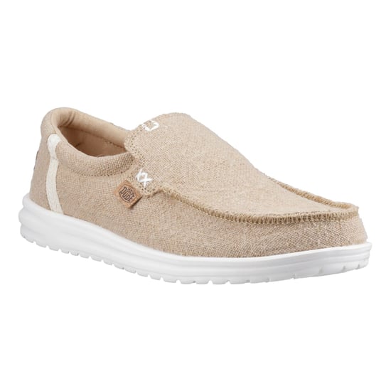 HEYDUDE Mikka Jute Linen Men's Irish Cream Moccasins Shoes - Image 6