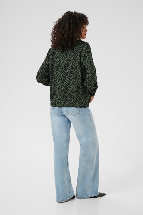 Blouse met lange mouwen KAdina Regular fit black green - Image 2